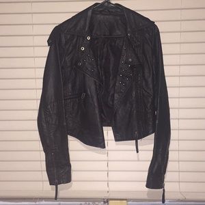 Black leather jacket